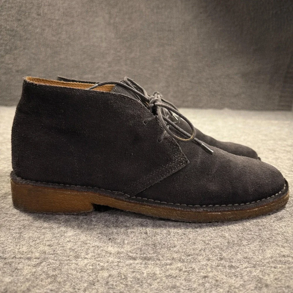 Polo Ralph Lauren Chukka Boots Mens 10.5D Gray Suede Crepe Sole Lace Up Casual‎
